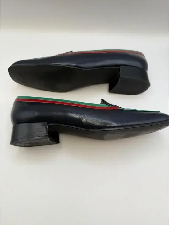VTG M. Jerrold by Margaret J. Women’s Shoes Navy W/Green Red Trim 7.5 - Picture 9 of 9